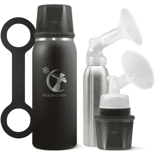 Breastmilk Chiller Reusable Storage Container by CERES CHILL | Keeps Milk Safe for up to 20 Hours | Connects w/Major Pumps (1 Chiller, 0 Dark 30)