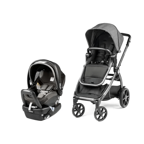 Peg Perego Ypsi Travel System - Includes Ypsi Lightweight Reversible Stroller and Primo Viaggio 4-35 Nido Infant Car Seat - Made in Italy - Atmosphere (Grey)