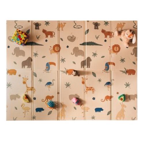 Nuby Reversible Baby Play Mat Soft Lightweight Foam Foldable - Safari