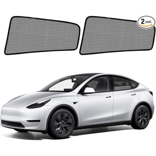Model Y Specific Side Window Sun Shades, 2020-2025 Rear Vehicle Interior Shade for Baby Mesh Covers, Breathable, UV Protection and Heat Insulation (Model Y(2020-2025Not Juniper)), Rear Side-2pcs