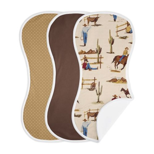 Sweet Jojo Designs Boy Baby Burp Cloths Wild West Collection 3pc