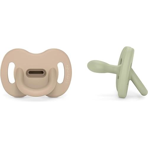 Color Essence SX PRO Silicone Baby Pacifier 2Pk, Made with 100% Soft Silicone, Baby Essentials Perfect for Breastfeeding Babies, Designed in Spain, 6-18 Mths, Irish/Green