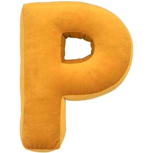 vctops Soft Velvet Letter Pillow English Alphabet A to Z Letter Decorative Throw Pillow for Bedroom Living Room Decor (P,16"x13.5")