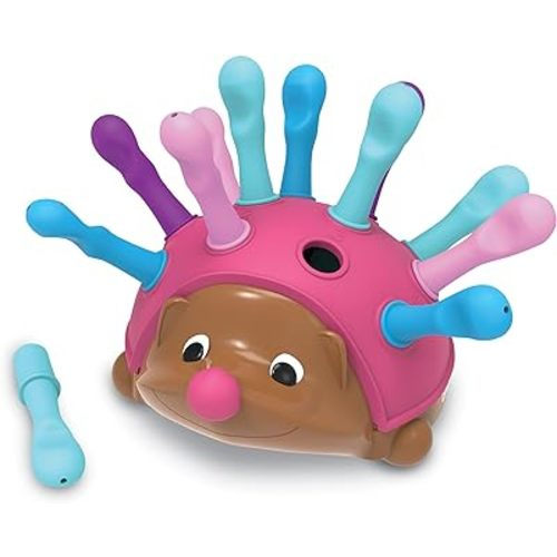 Learning Resources Spike The Fine Motor Hedgehog Pink - 14 Pieces, Ages 18+ months Fine Motor and Sensory Toy, Educational Toys for Toddlers, Montessori Toys