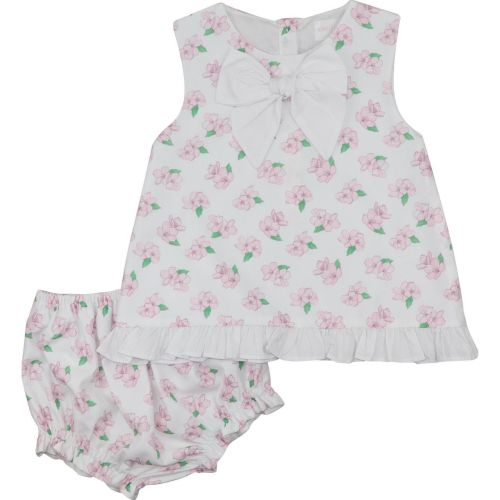 Cecil & Lou- Pink Magnolia Bow Diaper Set