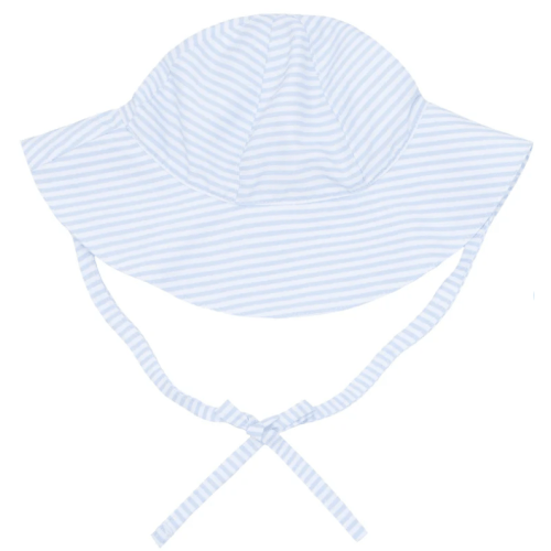 baby powder blue stripe sun hat - 0-6m