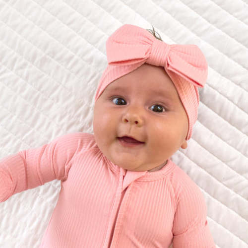 Bubblegum Ribbed Luxe Bow Headband