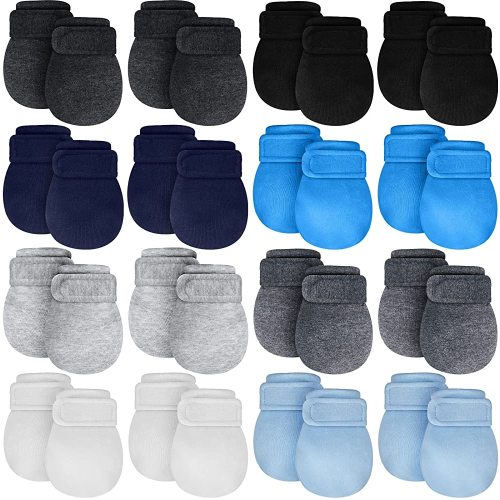 Newcotte Adjustable Baby Mittens No Scratch Newborn Cotton Breathable Gloves Warm Baby Mitts for Boys