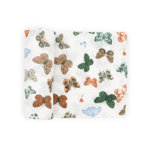 Cotton Muslin Swaddle Blanket - Butterflies