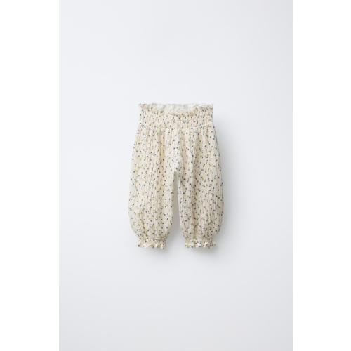 FLORAL TEXTURED BAGGY PANTS (6-9 months)