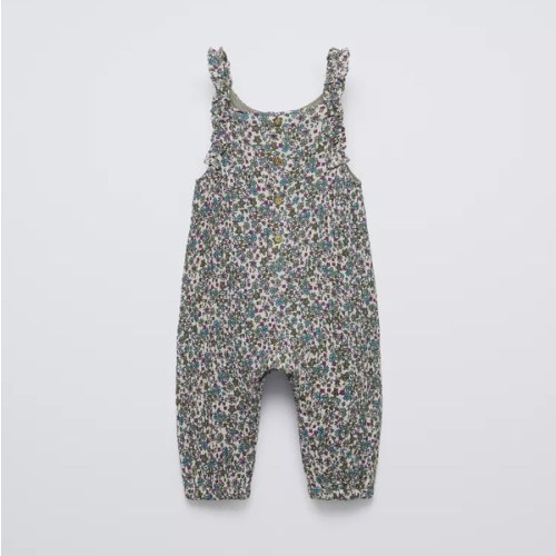 FLORAL PRINT OVERALLS - Greenish | ZARA United States