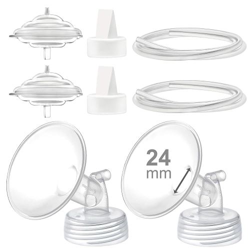Maymom Pump Parts Compatible with Spectra S2 S1 9 Plus Breastpump, 24mm Flange Valve Tubing Backflow Protector, Not Original Spectra S2 S1 Replacement Pump Parts