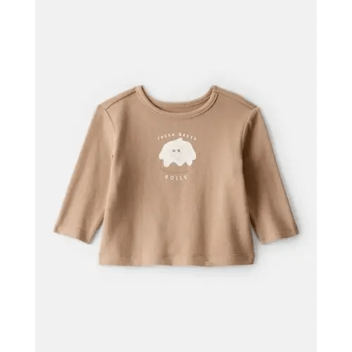 Baby Boy Baked Rolls Long-Sleeve Tee - Brown | Carter's