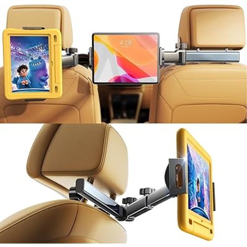 LISEN for iPad Holder Car Road Trip Essentials Activities for Kids Gifts, Car Accessories for Women Interior Truck Essentials, 3in1 Tablet Holder Back Seat Car Organizer Camping Headrest iPad Mount