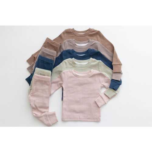 Organic Cotton Ribbed Lounge Set, Gender Neutral Baby & Toddler Clothing, Baby Shower Gift
