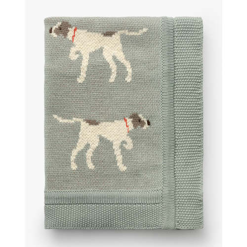 Puppy Knit Cotton Blanket
