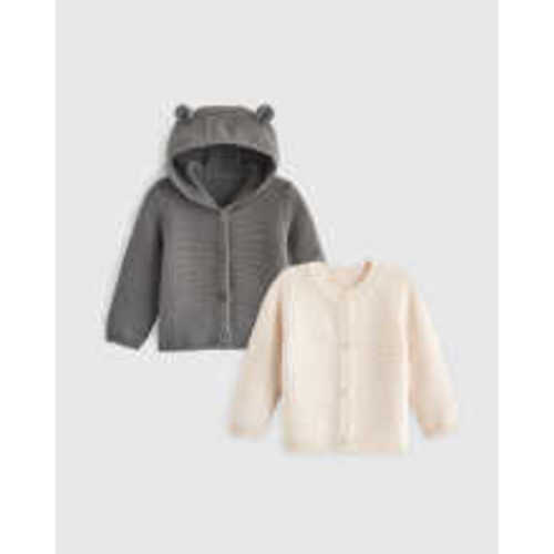 100% Organic Cotton Sweater Cardigan Set 2-Pack