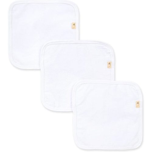 Burt's Bees Baby Infant Washcloths, 100% Organic Cotton, Soft and Super Absorbent Knit Terry Wash Cloth - 3 Pack Set