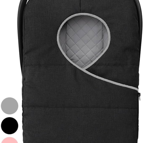 liuliuby Winter Carseat Covers for Baby | Infant Car Seat Cover Baby | Doona Accessories | Warm & Thick Fleece Canopy for Infant & New Born Cold Weather (Black)