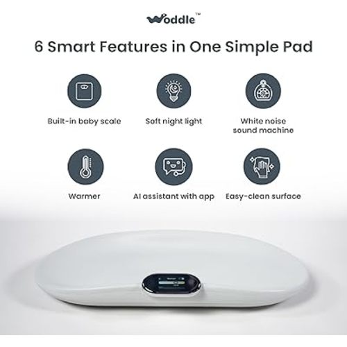 Baby Changing Pad, Baby Scale, 6 in 1 Waterproof Pad, Easy-to-Clean Changing pad, Wipeable Changing Pad with Safety Belt, Non-Slip Pad for Dresser, Easy to Clean