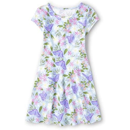The Children's Place Girls' Short Sleeve Fashion Skater Dress