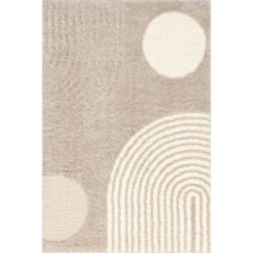 Nuloom Gloria Abstract 2x3 Accent Shag Indoor Area Rug for Living Room Bedroom Dining Room Nursery Entryway, Beige