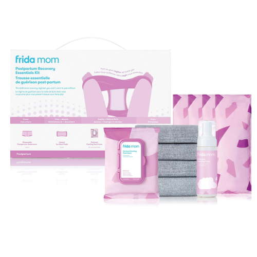 Frida Mom - Women, Newborn Baby - Postpartum Recovery Essentials Kit - Hospital Bag Pads & Disposable Underwear 4 Count Gift Set