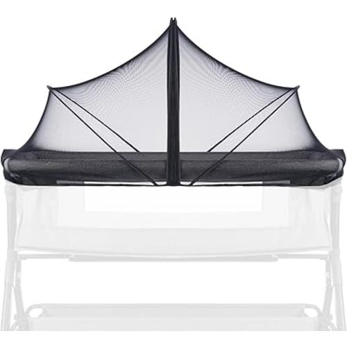 Mosquito Net for Baby Crib to Keep Insects/Bugs/Cats Out, Toddler Bassinet Bedside Sleeper Crib Tent Safety Net with Two-Way Zippers & Storage Bag, Breathable Mesh Holes, Black