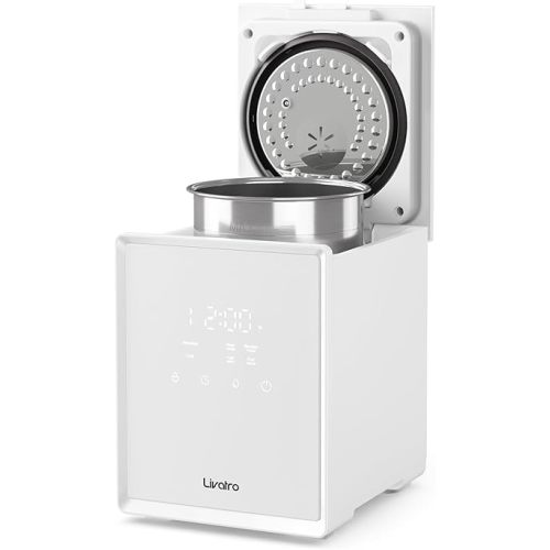 3L Stainless Steel Warm Mist Humidifier with Easy Clean and Warm Steam Function, Healthy Air Mist Humidifiers for Bedroom Living Room, with Sleep Mode and Auto-off Setting