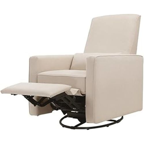 DaVinci Piper 360° Swivel Rocker Recliner Chair - Glider Rocking Chair for Nursery and Living Room- GREENGUARD Gold, FSC & Certi-PUR US Certified - Ultra Comfy Glider Recliner Nursery Chair - Cream