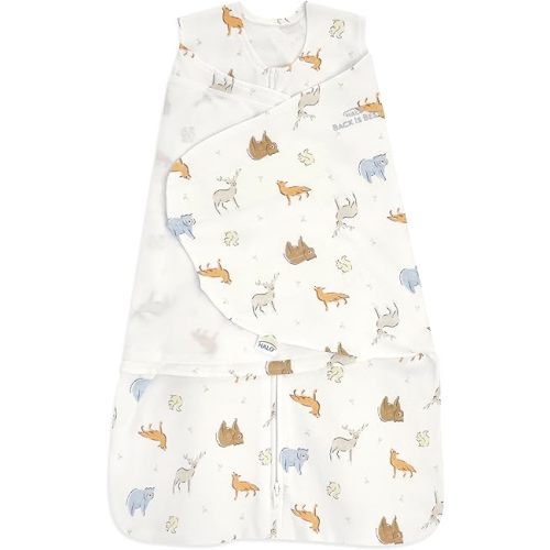 HALO 100% Cotton Sleepsack Swaddle, 3-Way Adjustable Wearable Blanket, TOG 1.5, Forest Friends, Newborn, 0-3 Months