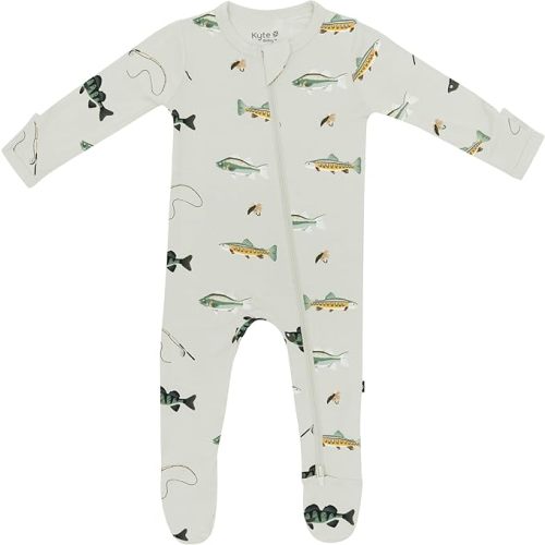 KYTE BABY Unisex Zipper Closure Footies, Rayon Made From Bamboo, 0-24 Months