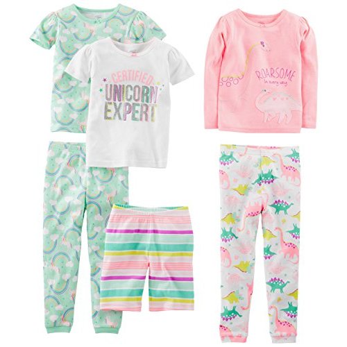 Simple Joys by Carter's Girls' 6-Piece Snug Fit Cotton Pajama Set