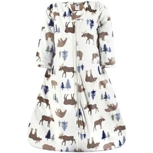 Hudson Baby Unisex Baby Long Sleeve Plush Faux Fur Sleeping Bag, Wearable Blanket