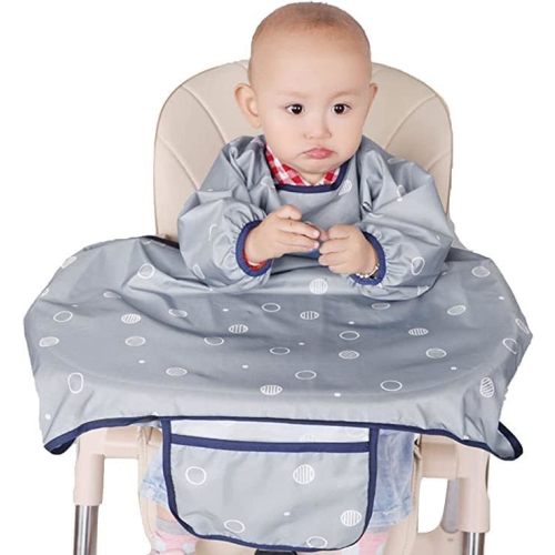 Amazon.com: MOTEERLLU Coverall Baby Feeding Bib for Eating,Long Sleeves Bib Attaches to Highchair and Table,Weaning Bibs : Baby