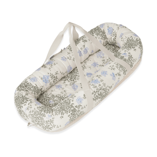 Plumbago satin quilted baby nest