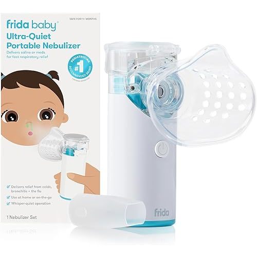 Frida Baby Nebulizer for Babies, Portable Nebulizer for Kids, Babies & Infants, Ultra-Quiet Handheld Nebulizer with Mask + Diffuser, Congestion + Flu Relief