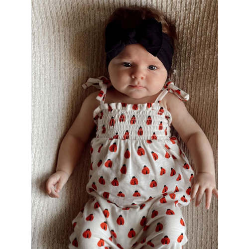 Ladybug / Organic Smocked Jumpsuit