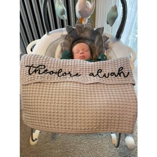 Personalized Baby Blanket, Hand Embroidered Baby Blanket, Baby Blanket, Name Blanket, Embroidered Blanket