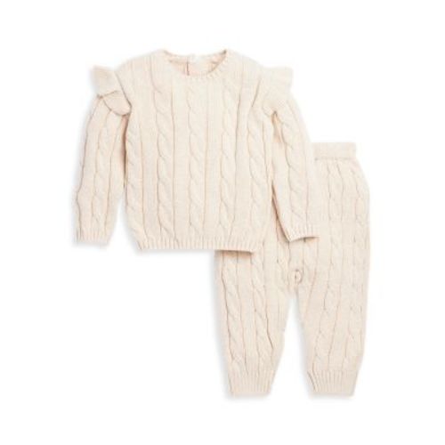 Bloomies Baby Girls' Cable Sweater Knit Top and Leggings Set - Baby