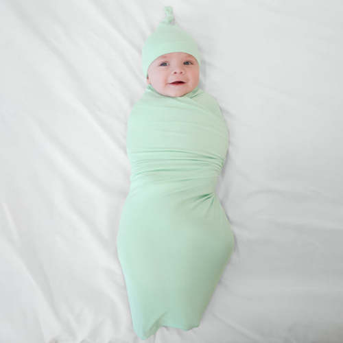 Pastel Green Swaddle & Hat Set