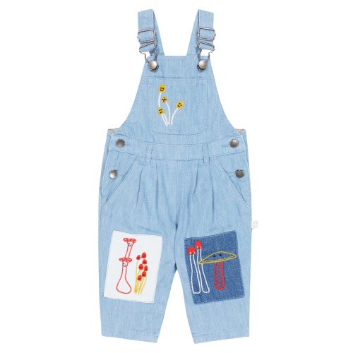 Baby embroidered denim overalls