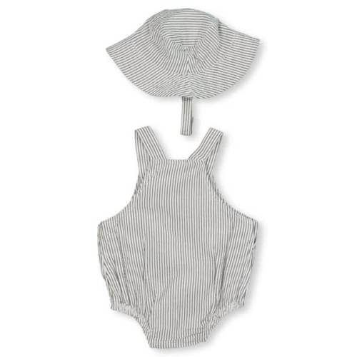 Black Print Baby Romper And Hat Set | Best&Less™ Online