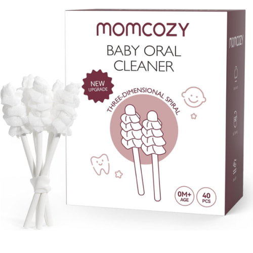 Momcozy Baby Tongue Cleaner Gauze, Baby Toothbrush Disposable Oral Cleaner, Toddler Tooth Brush for Tooth Mouth Gum Clean, Infant Toothbrush Oral Cleaning Stick, Baby Oral Cleaner Newborn, 40 Count