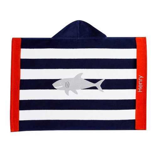 Shark Stripe Beach Hooded Towel