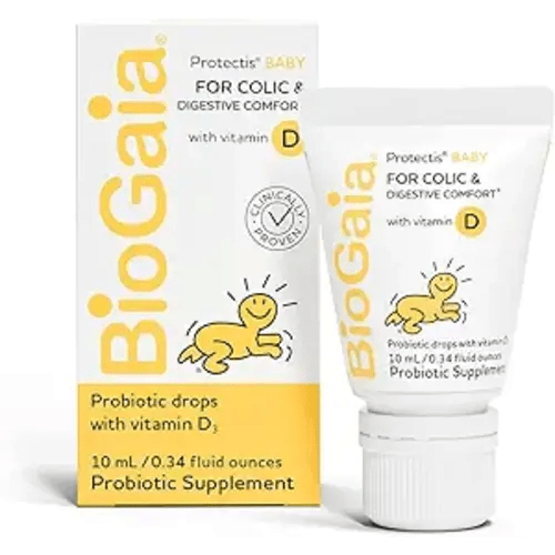 BioGaia Protectis Baby Probiotic Drops | Colic & Gas Relief + Vitamin D | Safe for Newborns | Ease Crying, Fussing, Colic, Gas, Spit-ups & Constipation | No Dairy, Soy & Gluten | 50 Day Supply | 10mL