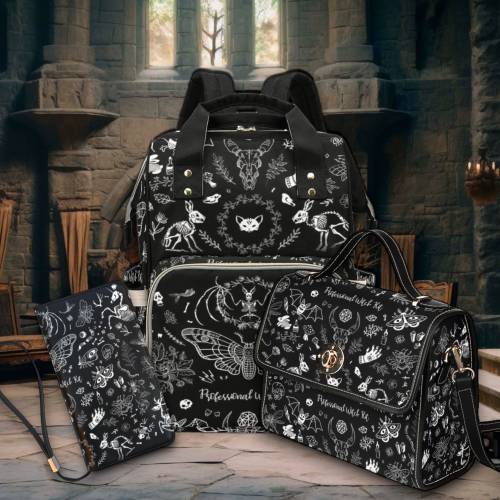 Goth Moth Diaper Bag Backpack, Celestial Witchy Baby Shower Gift. Insulated Travel Cooler for Boho Moms & New Parents. Perfect for Newborns!