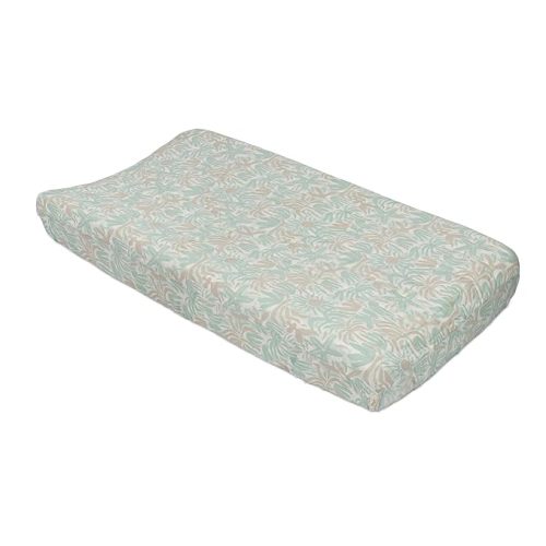 Crane Baby Changing Pad Cover, 100% Cotton Sateen Exterior Change Pad Cover, Beach Life Theme, 16" x 32", Fitted Changing Pad Covers, Changing Table Pad Cover For Nursery, Baby Registry or Shower Gift
