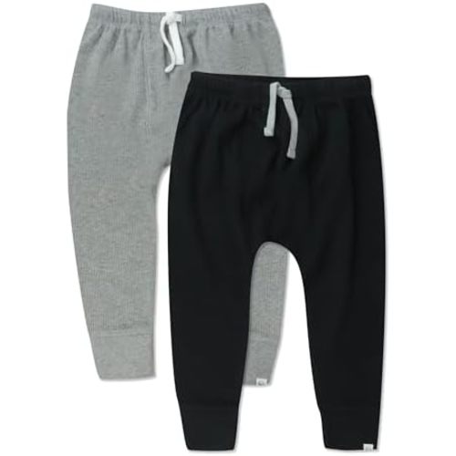 HonestBaby Multipack Honest Pants Joggers Pull on 100% Organic Cotton for Infant Baby and Toddler, Boys, Girls, Unisex