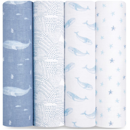 aden + anais | Oceanic Organic Muslin Swaddle Blanket 4pk